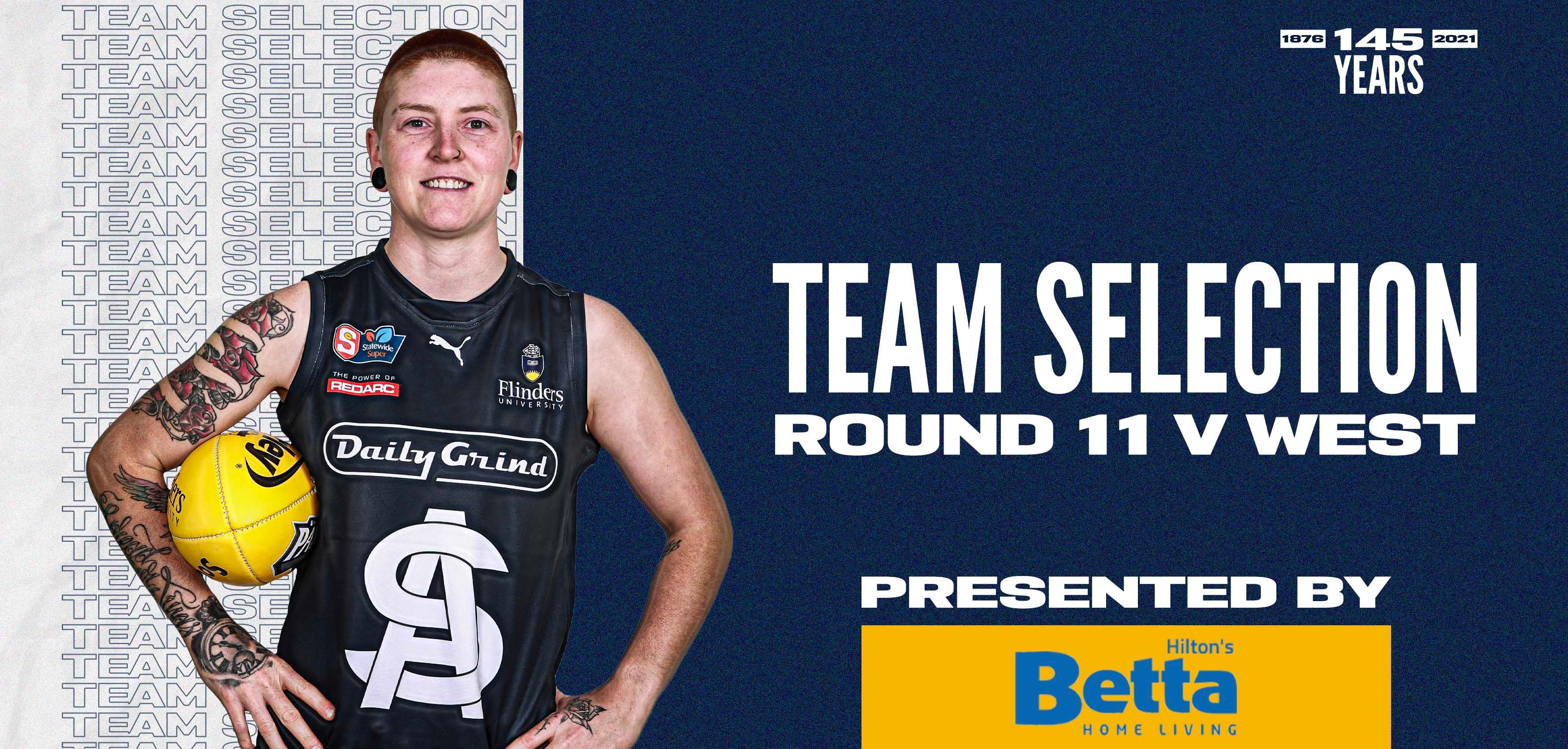 BETTA Team Selection: SANFLW Round 11 vs West Adelaide BETTA Team Selection: SANFLW Round 11 vs West Adelaide